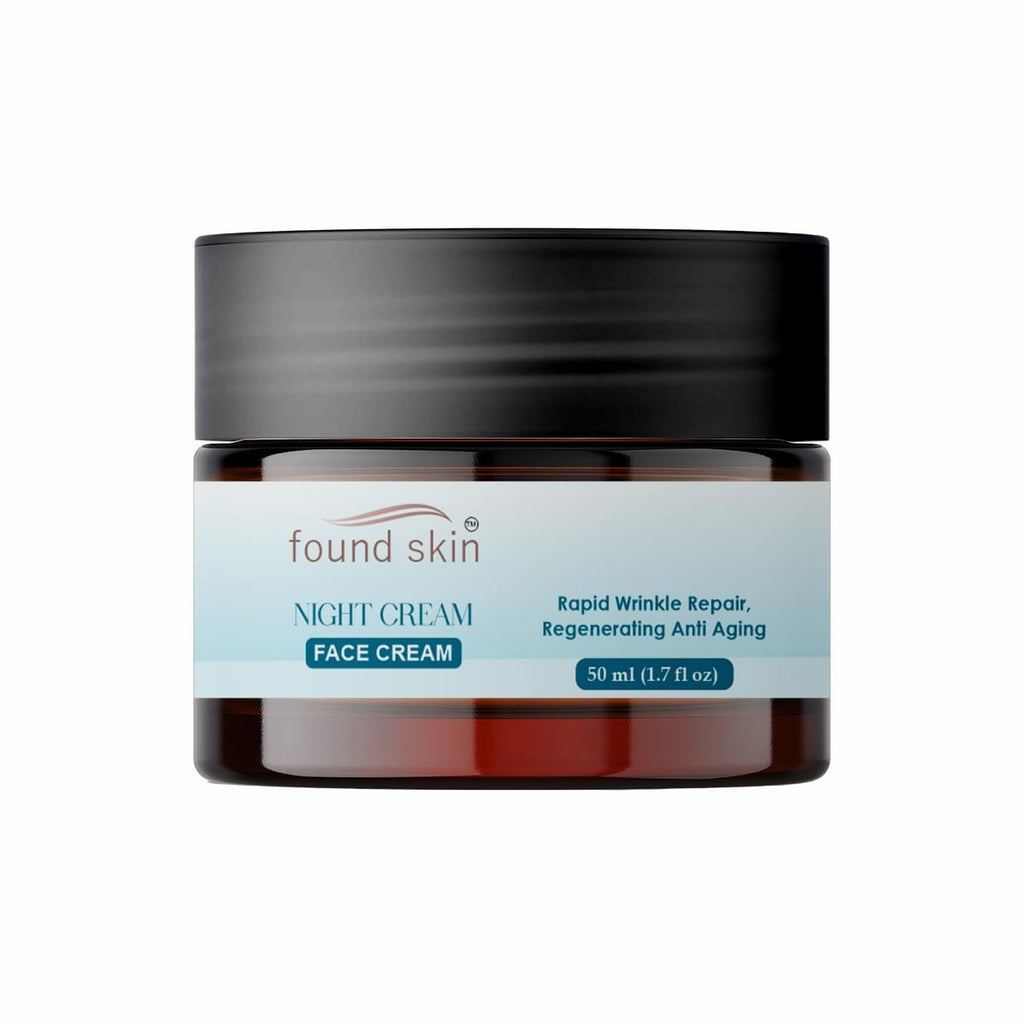 Found Skin Night Cream for Skin Brightening & Rejuvenation | Oil-Free Hydration Moisturizer | Overnight Repair Cream for All Skin Types | 50 ml