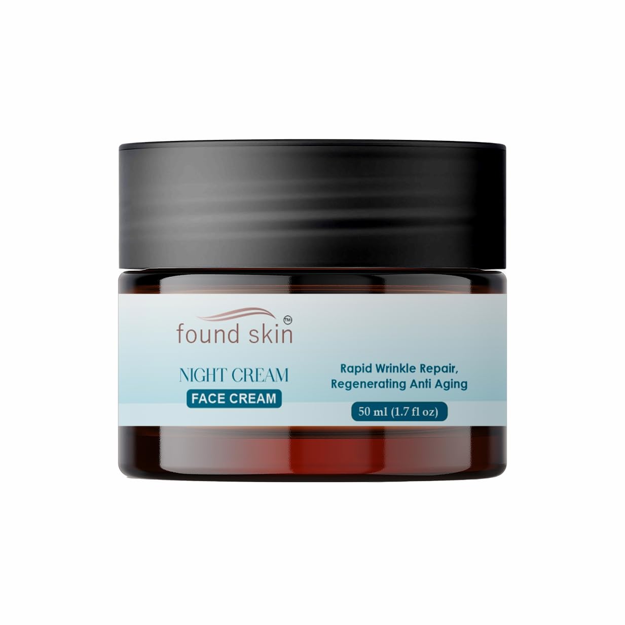 Found Skin Night Cream for Skin Brightening & Rejuvenation | Oil-Free Hydration Moisturizer | Overnight Repair Cream for All Skin Types | 50 ml