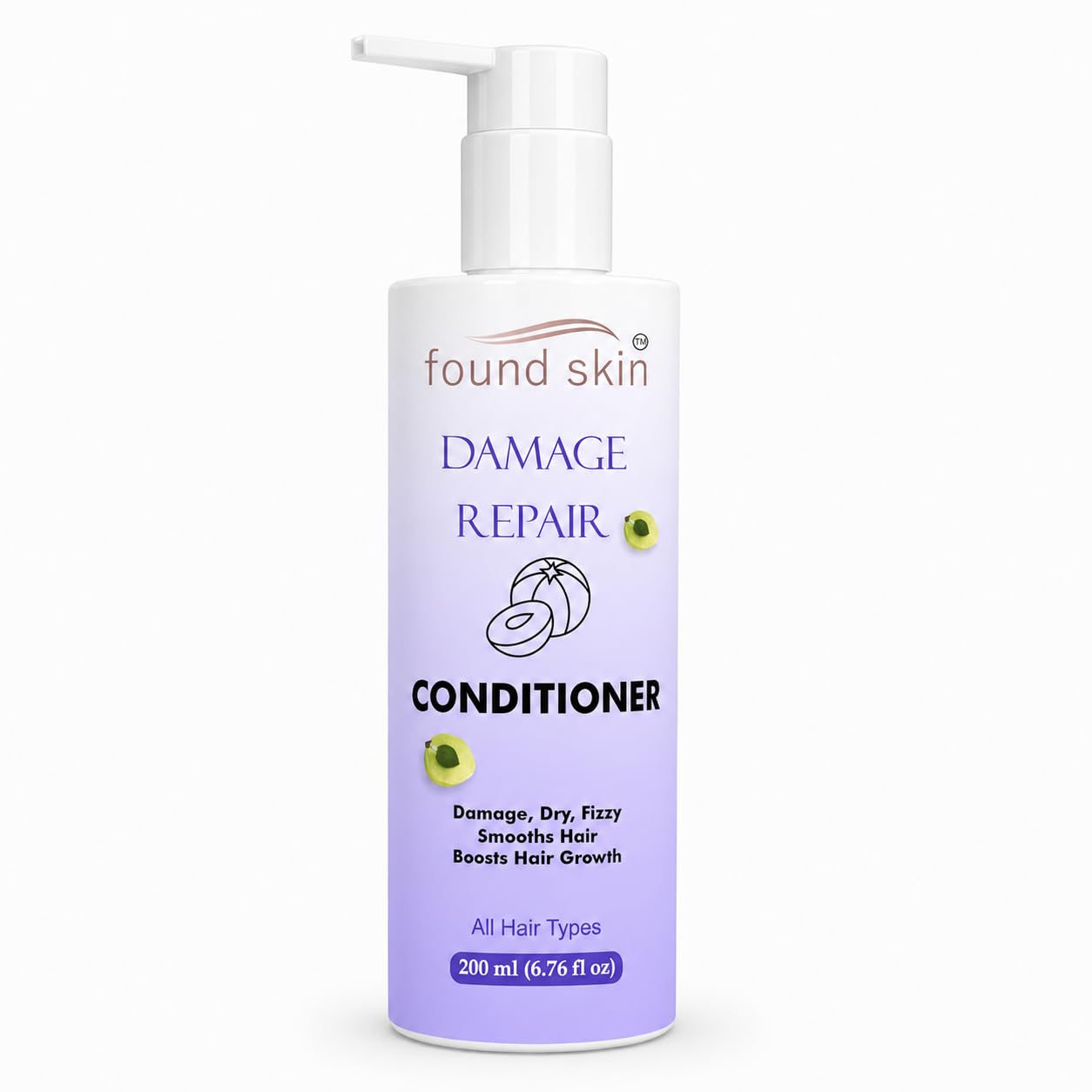 Found Skin Damage Repair Formula Nourishing Daily Conditioner for Dry, Frizzy & Weak Strands for Smooth & Manageable Hair 200ml