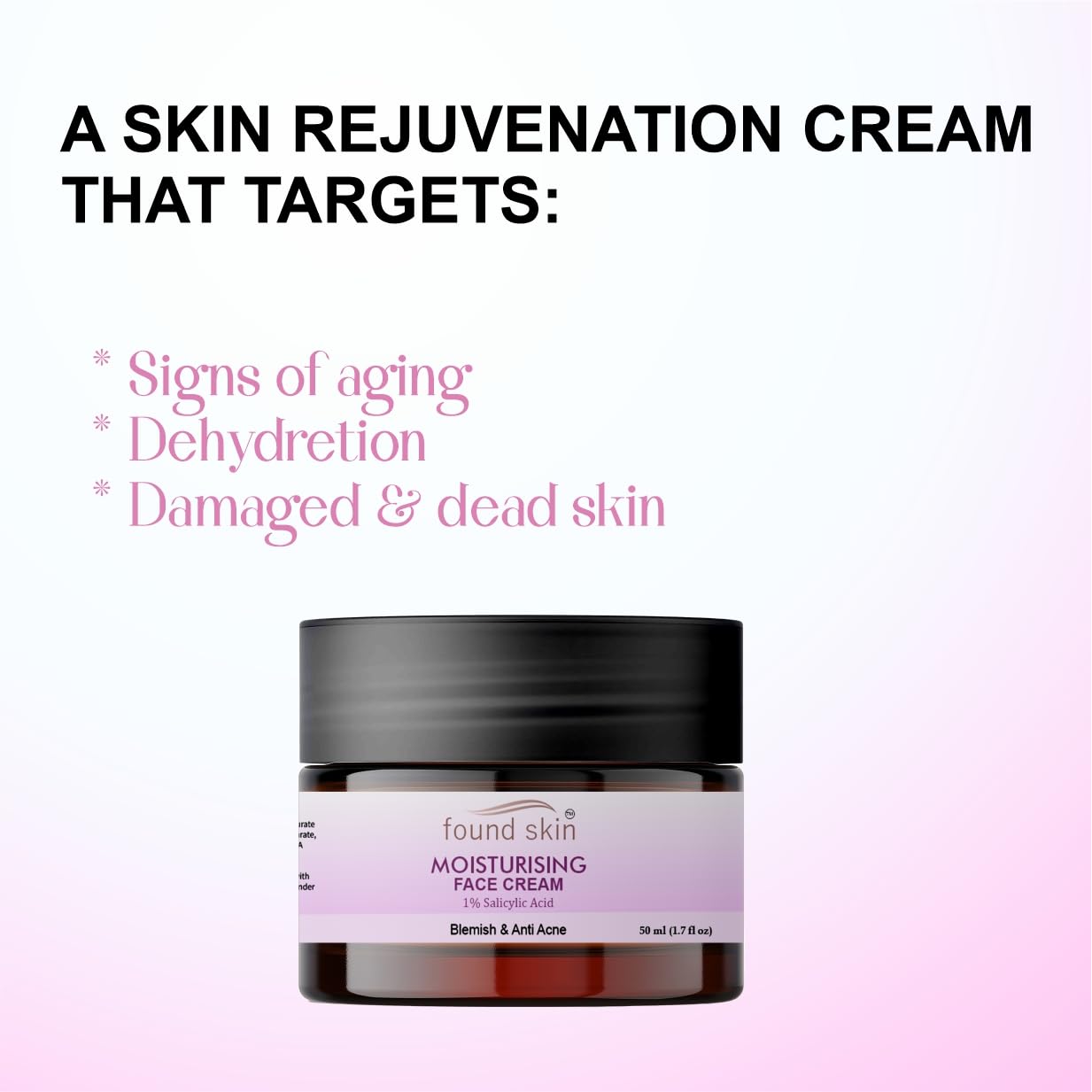 Found Skin Brightening Face Cream for Glowing Skin - 50ml | Oil-Free Moisturizer for Skin Rejuvenation & Hydration | Non-Sticky, Daily Use Day & Night Cream for All Skin Types