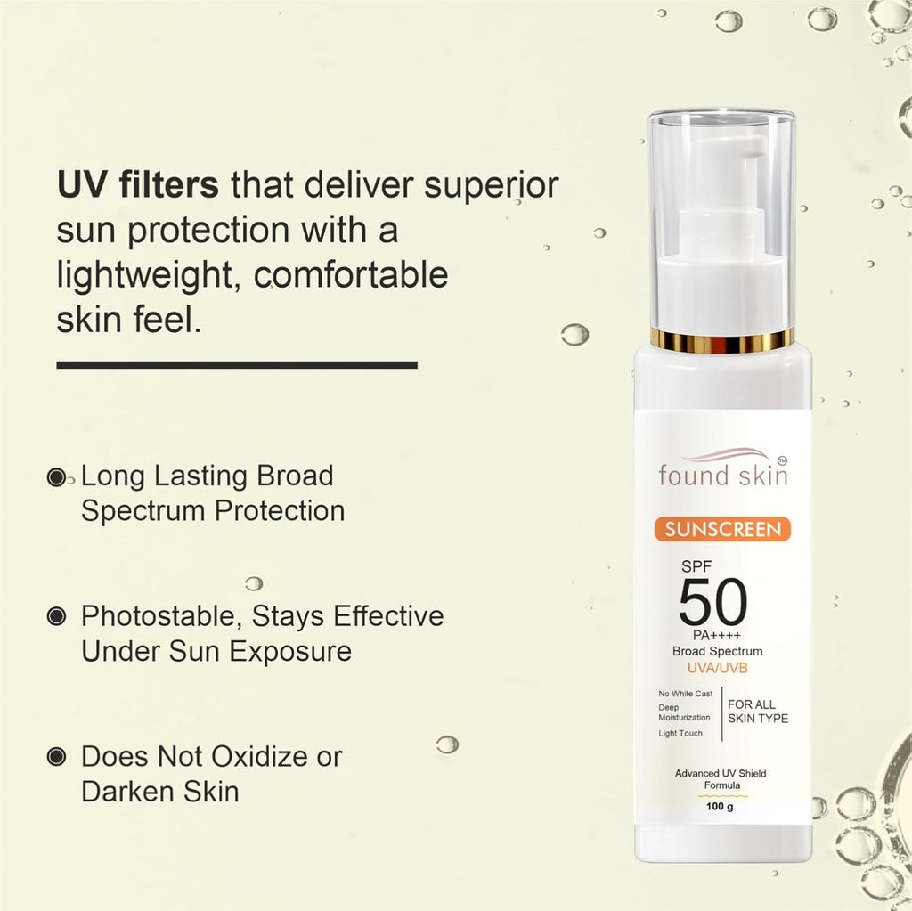 Sunscreen SPF 50 PA++++ Broad Spectrum, No White Cast, Deep Moisturisation, Matte Finish, for All Skin Types (50 GM)