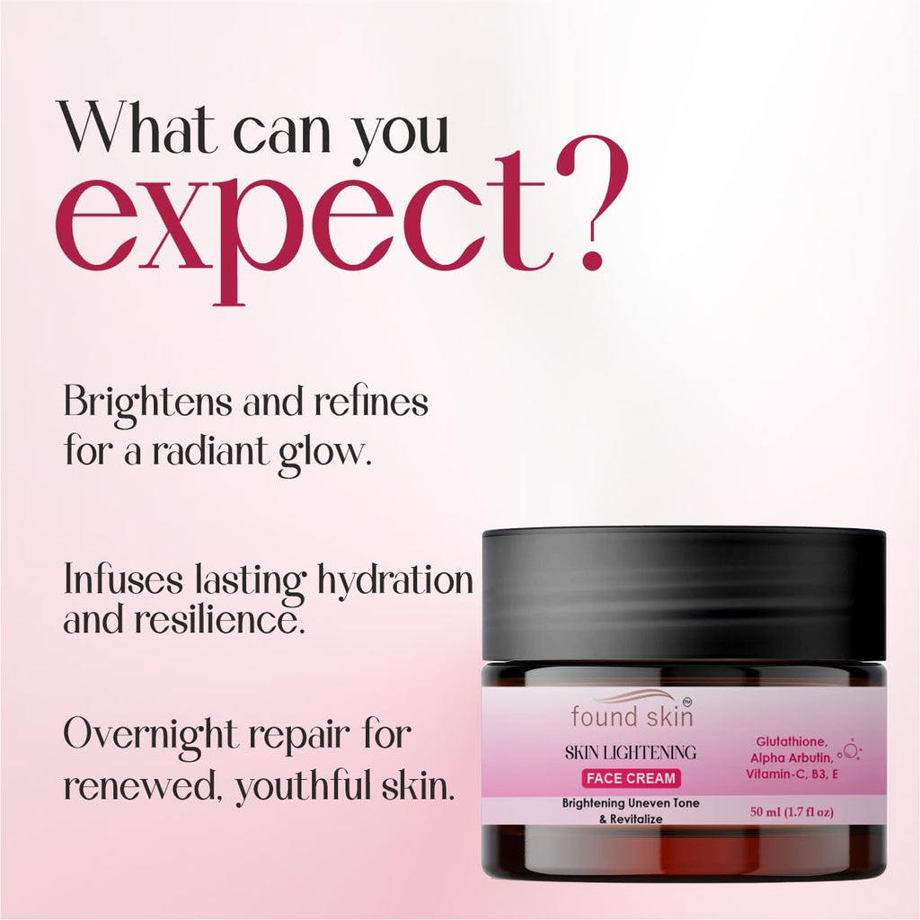 Found Skin Face Cream for Brightening & Even Skin Tone | Oil-Free Hydration Moisturizer | Skin Rejuvenation Formula | Daily Use Cream for All Skin Types | 50 ml