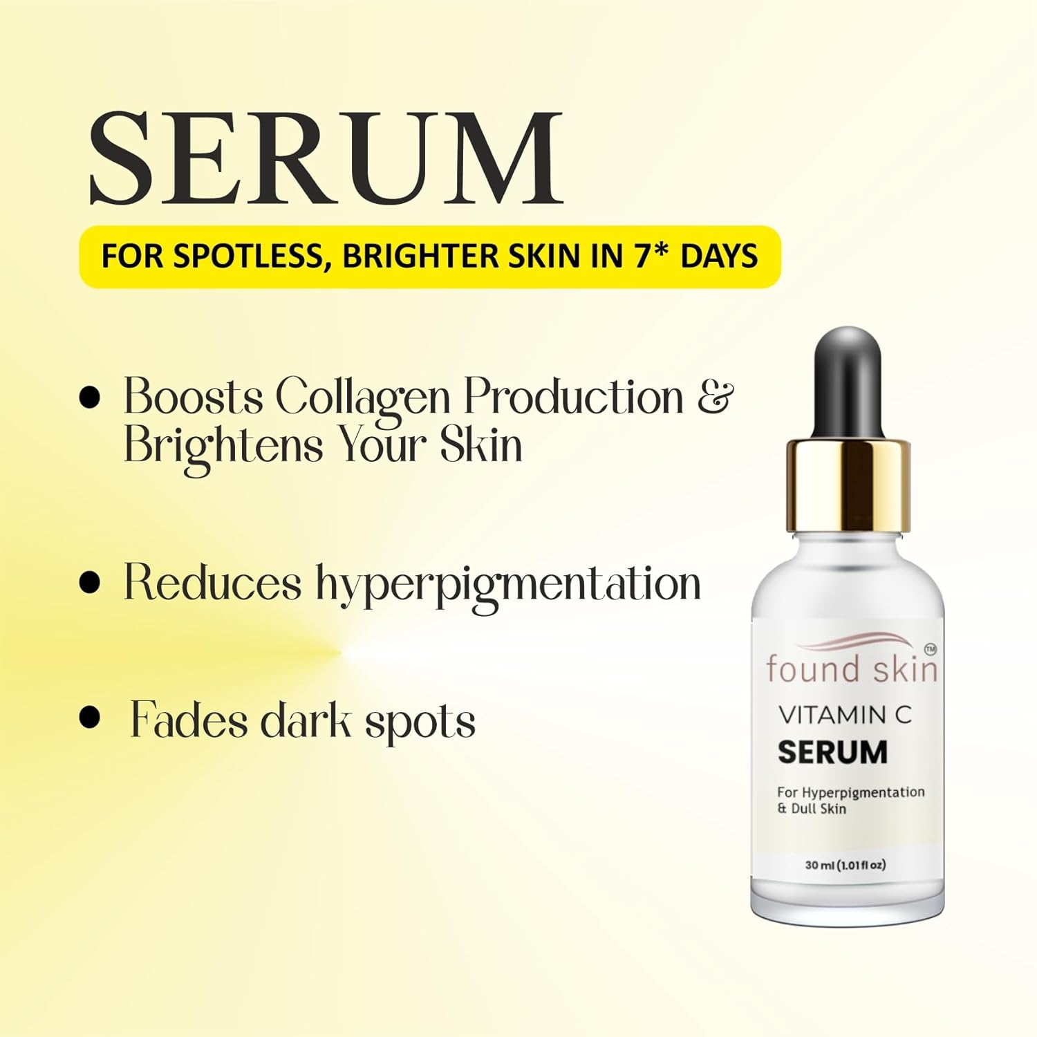 Vitamin C Serum 10% for Face – Reduces Hyperpigmentation, Dark Spots & Dull Skin | Brightening & Even Skin Tone Formula | Lightweight Fast Absorbing Facial Serum for Men & Women | Hydrating Skincare for All Skin Types | 30ml