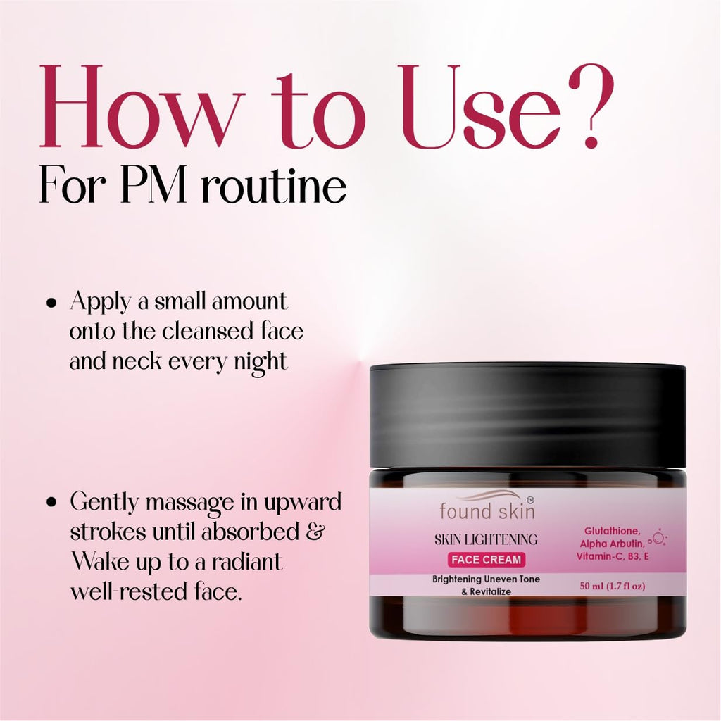 Found Skin Face Cream for Brightening & Even Skin Tone | Oil-Free Hydration Moisturizer | Skin Rejuvenation Formula | Daily Use Cream for All Skin Types | 50 ml