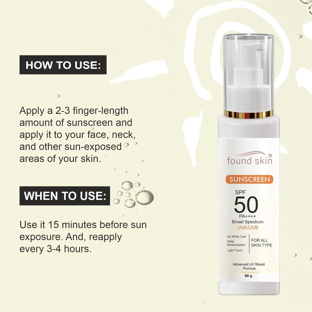 Sunscreen SPF 50 PA++++ Broad Spectrum, No White Cast, Deep Moisturisation, Matte Finish, for All Skin Types (50 GM)