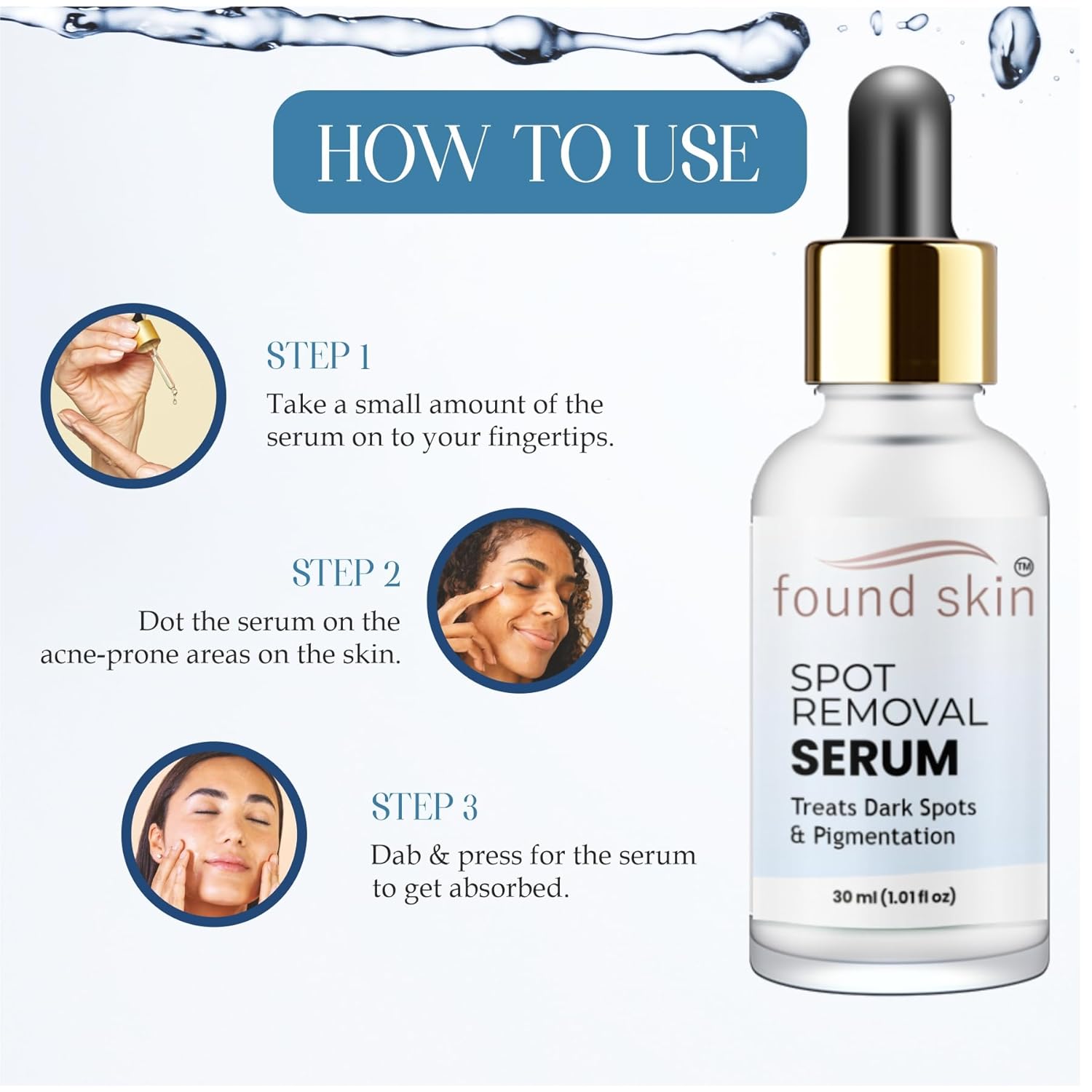 Found Skin Spot Removal Serum | Dark Spot & Pigmentation Correcting Serum | Brightening Face Serum | 30ml