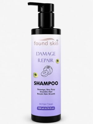 Found Skin Damage Repair Shampoo for Dry, Frizzy and Damaged Hair, Smooth and Nourishing Daily Cleanser, All Hair Types, 200ml