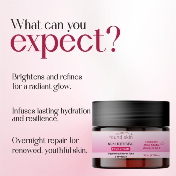 Found Skin Face Cream for Brightening & Even Skin Tone | Oil-Free Hydration Moisturizer | Skin Rejuvenation Formula | Daily Use Cream for All Skin Types | 50 ml