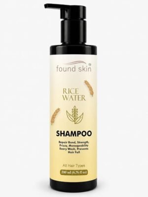 Found Skin Rice Water Shampoo for Hair Strength & Frizz Control | Nourishing Daily Shampoo for Smooth, Manageable & Healthy Looking Hair | All Hair Types 200ml