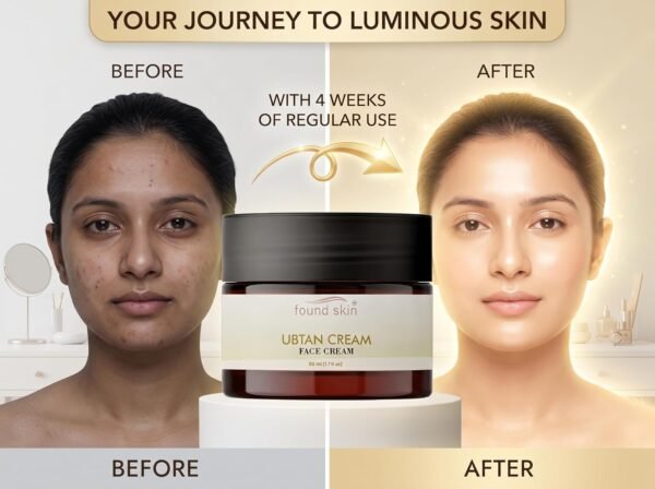 Found Skin Ubtan Nourishing Face Cream with Aloe Vera, Turmeric, Glycerin, Gram Flour & Almonds with Vitamin E 50 ml