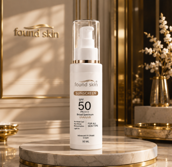 file_000000004d3c820983d3e69e0db49374 Found skin Sunscreen SPF 50 PA++++ Broad Spectrum, No White Cast, Deep Moisturisation, Matte Finish, for All Skin Types (50 GM)
