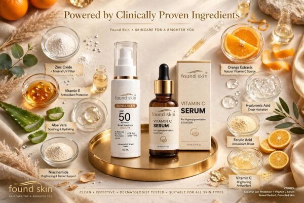 Found Skin Vitamin C Serum + SPF 50 PA++++ Sunscreen Combo