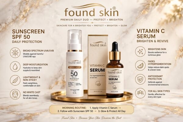Found Skin Vitamin C Serum + SPF 50 PA++++ Sunscreen Combo
