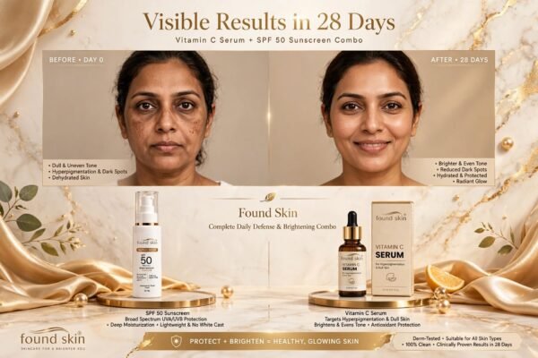 Found Skin Vitamin C Serum + SPF 50 PA++++ Sunscreen Combo